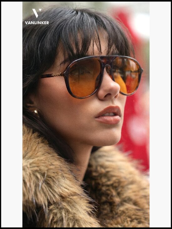 Oversized Aviator Sunglasses with UV400 Protection, Plastic Frame main image 5